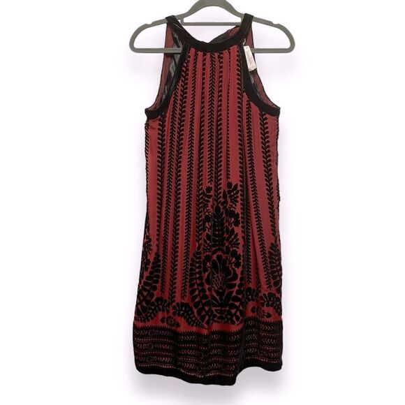 NWT - Max Studio Red Floral Velvet Shift Dress - Picture 1 of 8
